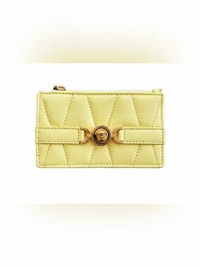 VERSACE Limited Edition Pale Yellow Medusa '95 Quilted Nappa Card Holder